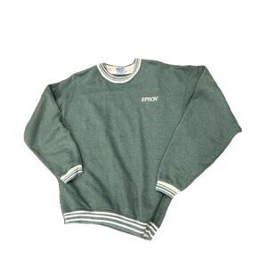 Vintage Epson Tech Sweatshirt Made USA Green Dunbrooke 80s 90s Crewneck